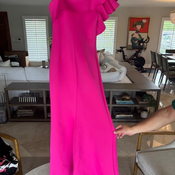 One Shouldered Ruffle Gown - Picture 2 of 4